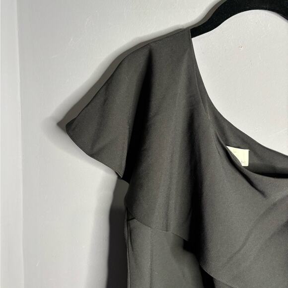 SB Sachin & Babi Black One Shoulder Top With Side Zipper & Ruffle Detail Sz XS - Picture 3 of 7